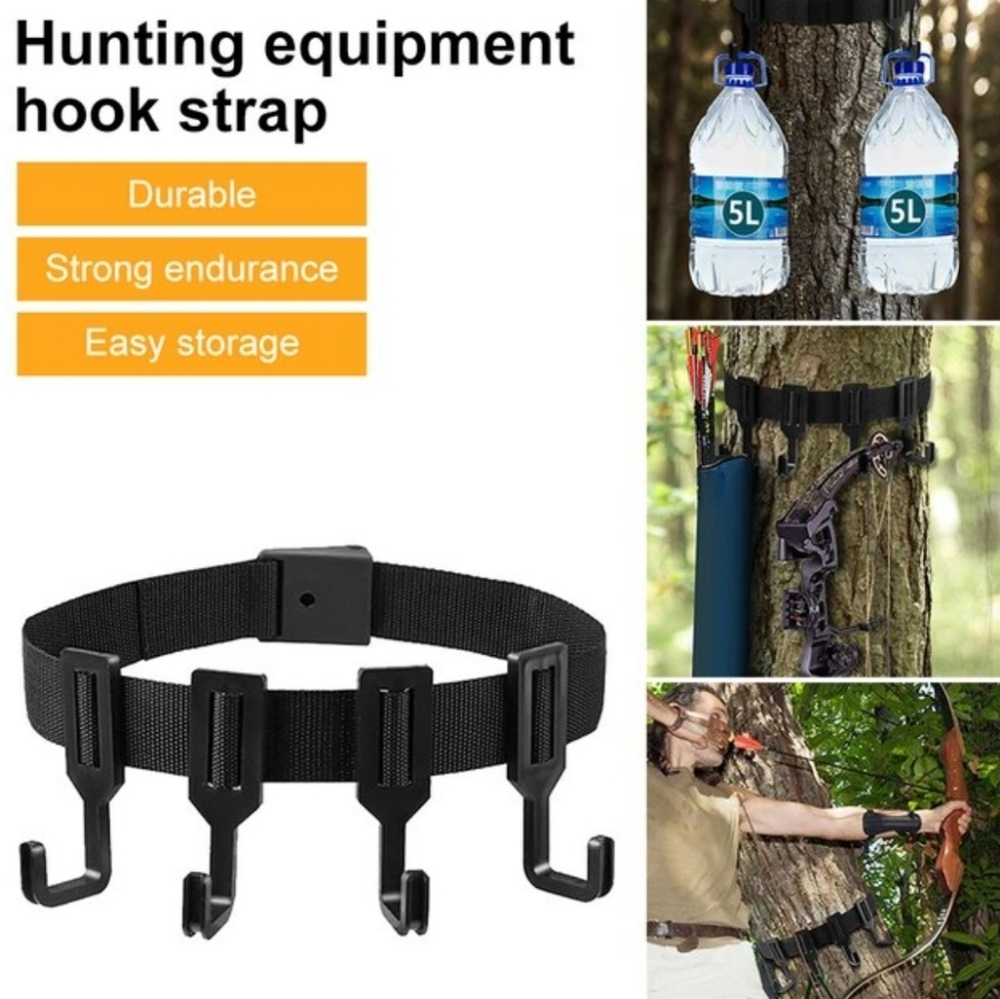 Heavy Duty Hunting Tree Stand Hooks for Secure Gear Storage Non Slip Straps